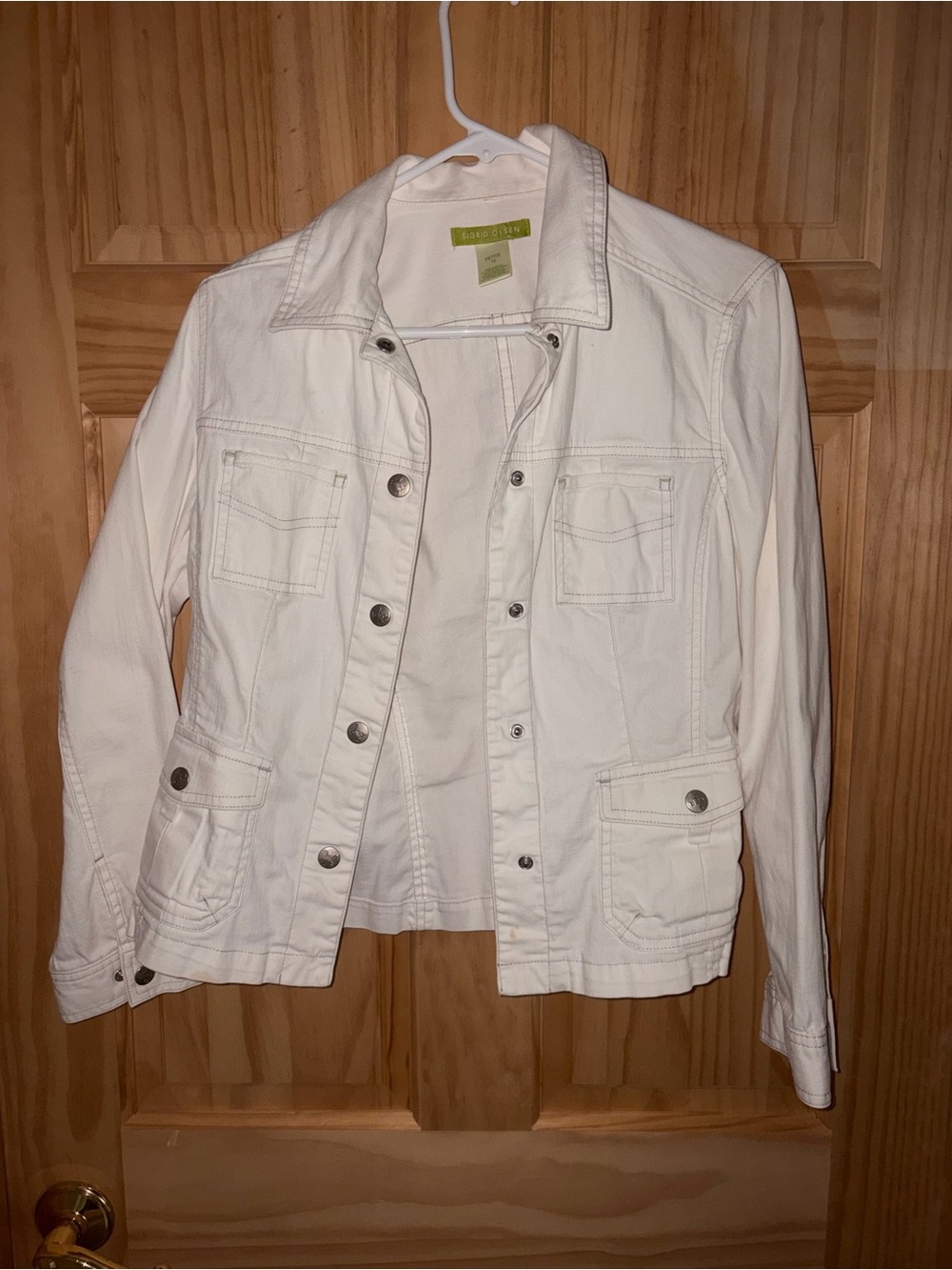 Sigrid Olsen White Denim-Style Jacket